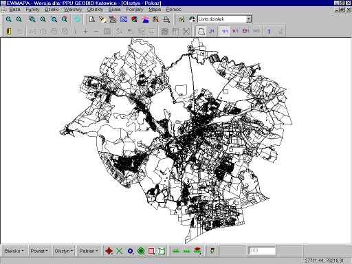 Plots in the town of Olsztyn (nearly 100000 border points)