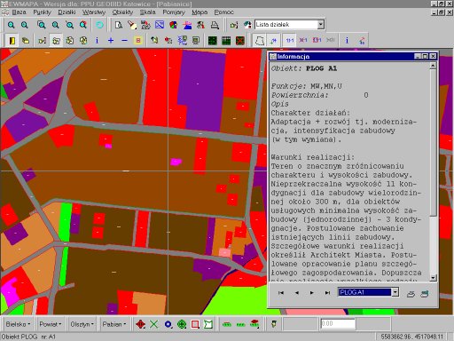 Hachure of spatial development plan with description